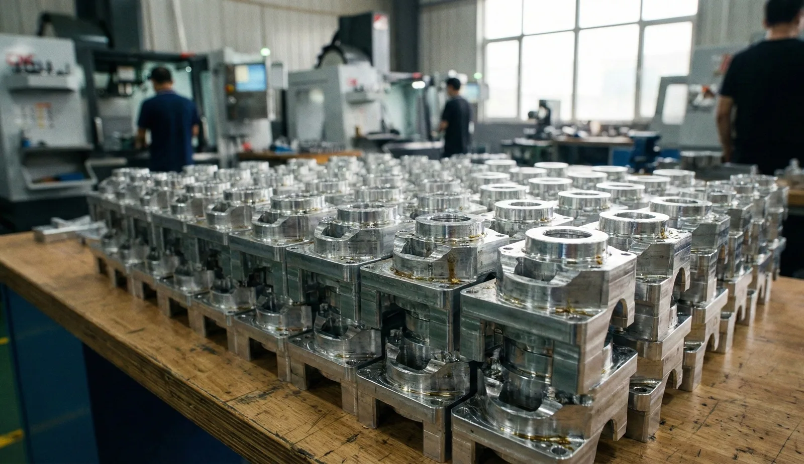 Peças usinadas em série com precisão dimensional na Uziplus