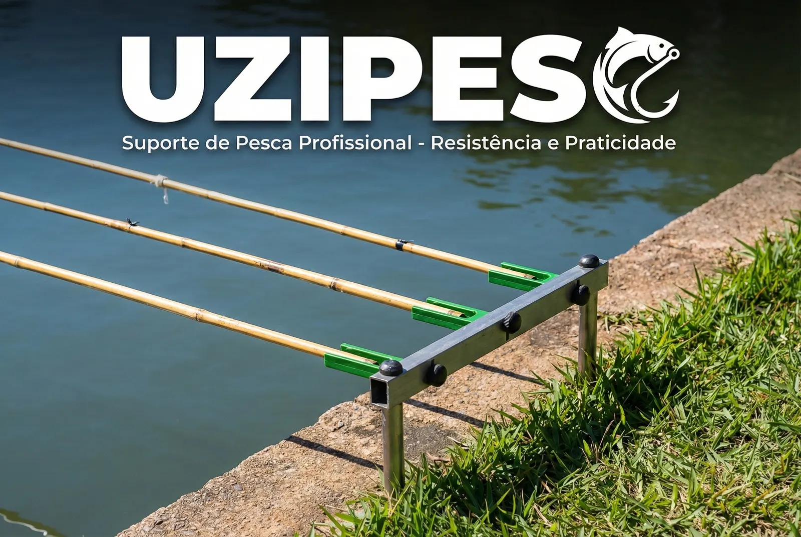 UZIPESC - Suporte de pesca em alumínio usinado, leve e resistente